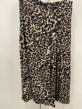 Zara Leopard Print Midi Skirt